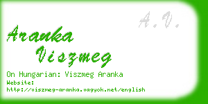 aranka viszmeg business card